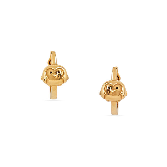 Tanishq 22KT Gold Sleigh Curve Hoop Earrings 