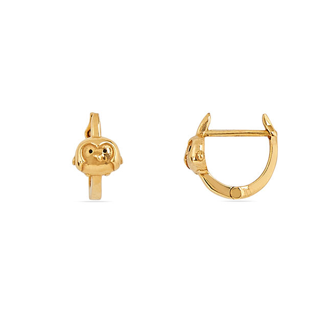 Tanishq 22KT Gold Sleigh Curve Hoop Earrings 2