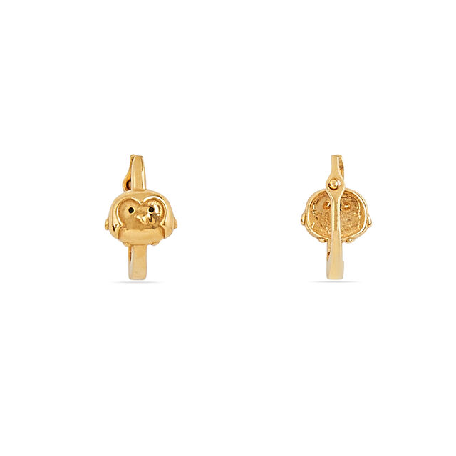 Tanishq 22KT Gold Sleigh Curve Hoop Earrings 3