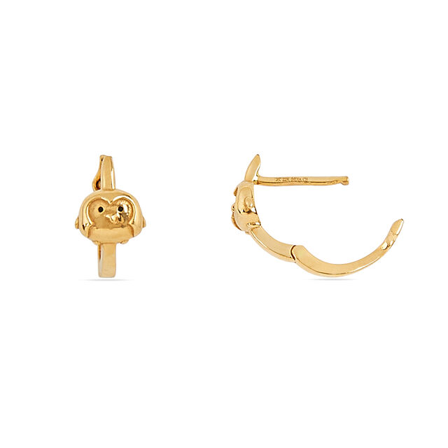 Tanishq 22KT Gold Sleigh Curve Hoop Earrings 4