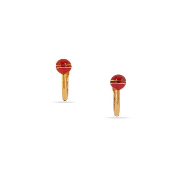 Tanishq 22KT Red Candy Pop Hoop Earrings