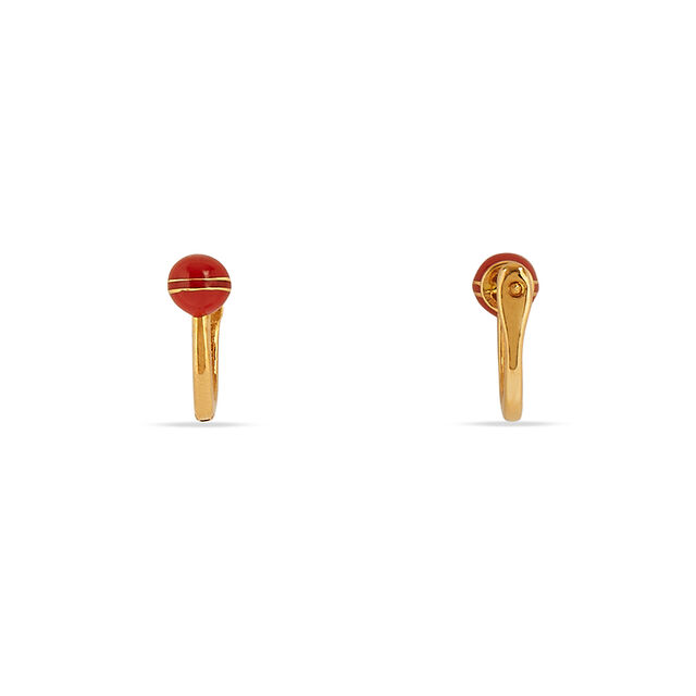 Tanishq 22KT Red Candy Pop Hoop Earrings 3