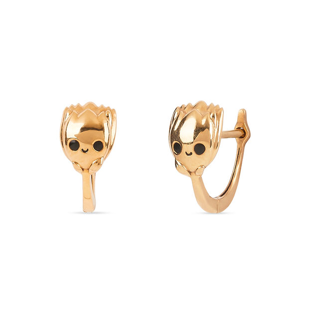 Golden Pebble Faces Earrings 2