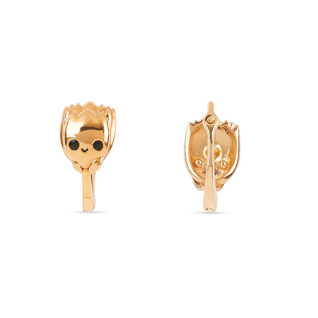 Golden Pebble Faces Earrings 3