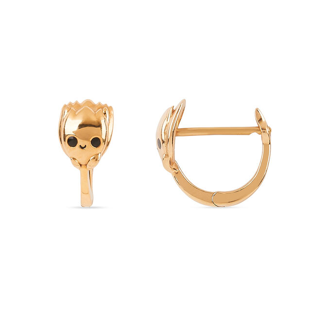 Golden Pebble Faces Earrings 4