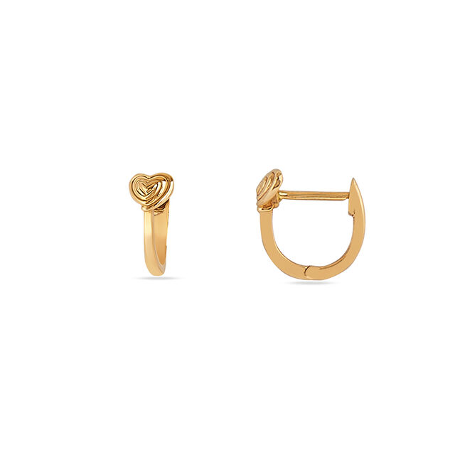 Tanishq 22KT Spiral Heart Candy Hoop Earrings 2