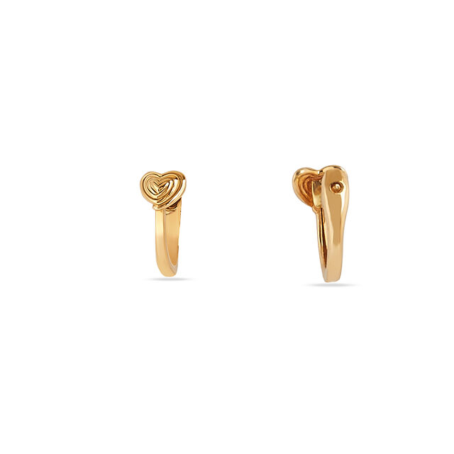Tanishq 22KT Spiral Heart Candy Hoop Earrings 3