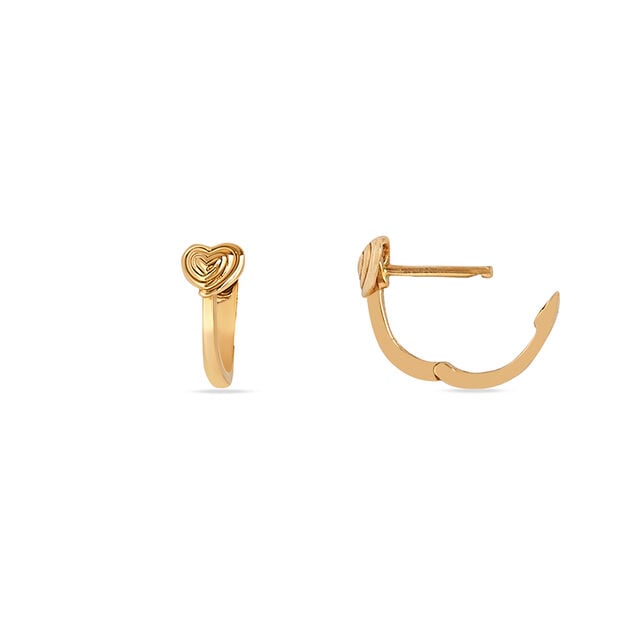 Tanishq 22KT Spiral Heart Candy Hoop Earrings 4