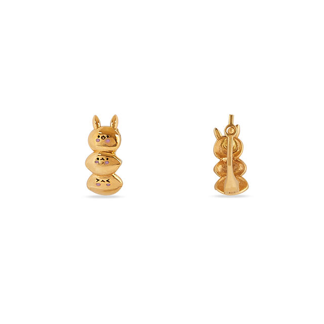 Tanishq 22KT Gold Stacked Bunny Hug Hoop Earrings 3