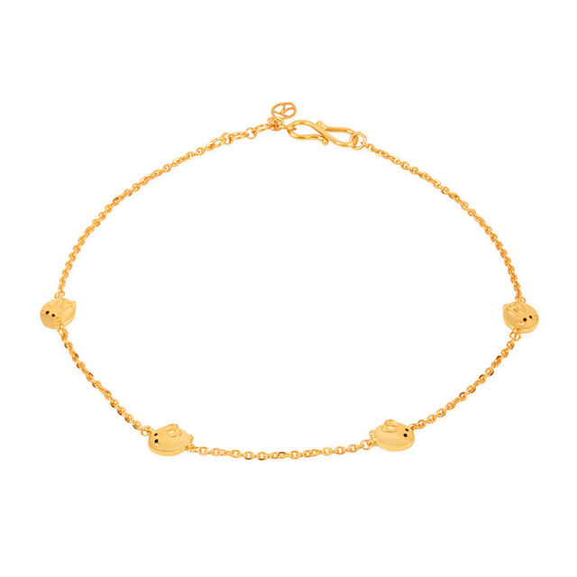Tanishq 22KT Gold Gentle Bunny Trail Anklet 