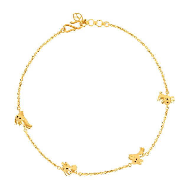 Tanishq 22KT Gold Leaping Bunny Rhythm Anklet 3