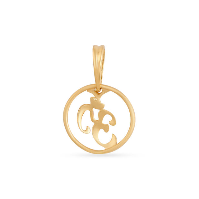 Tanishq 22KT Gold Om Circle Pendant 2