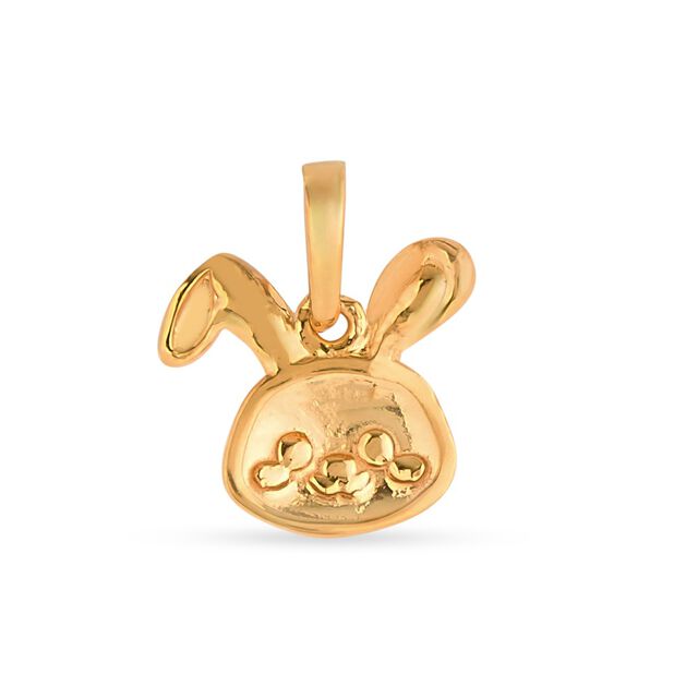 Tanishq 22KT Gold Folded Ear Bunny Face Pendant 2