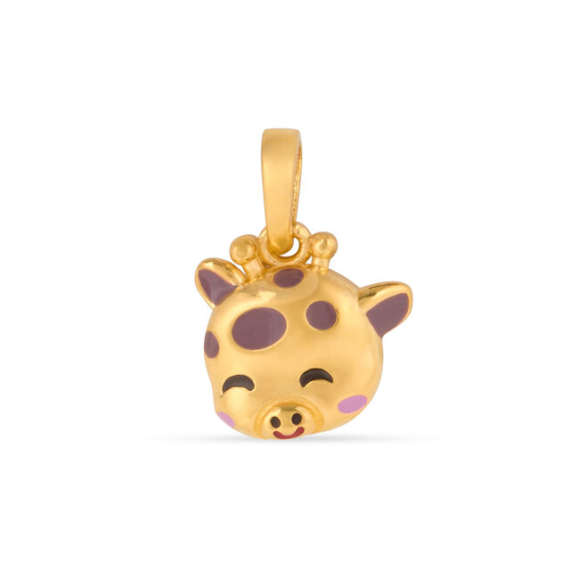 Tanishq 22KT Gold Soft-Spoken Giraffe Face Pendant 