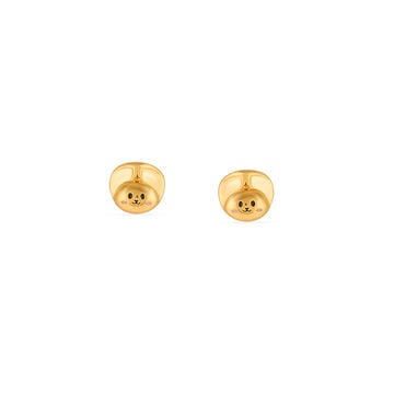 Tanishq 22KT Gold Hidden Smile Logo Stud Earrings
