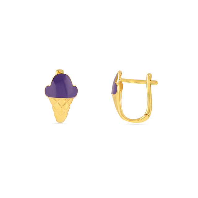 Tanishq 22KT Gold Sugary Swirl Ice Cream Studs 2