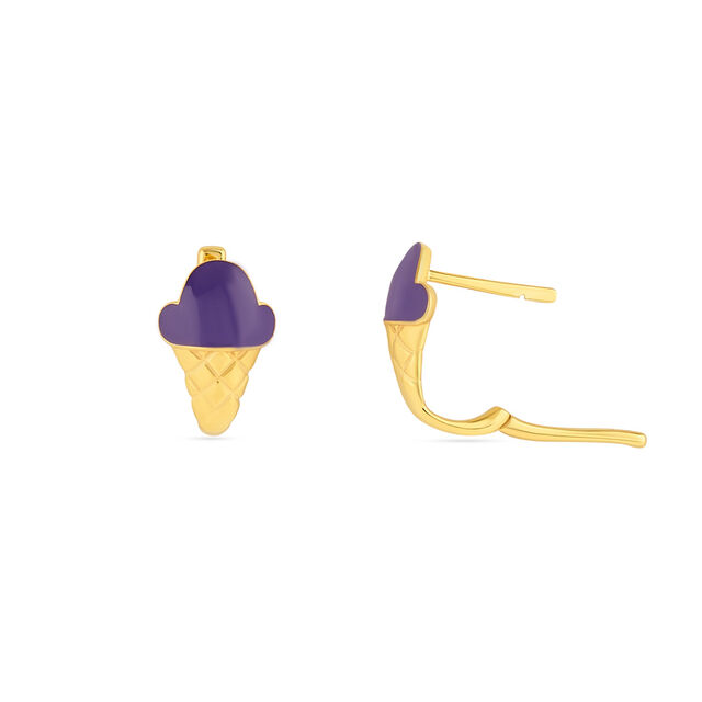 Tanishq 22KT Gold Sugary Swirl Ice Cream Studs 4