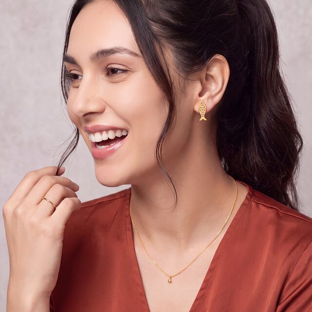 Tanishq 22KT Gold Earrings for Women 3