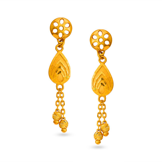 Tanishq 22 Karat Gold Earrings for Women 
