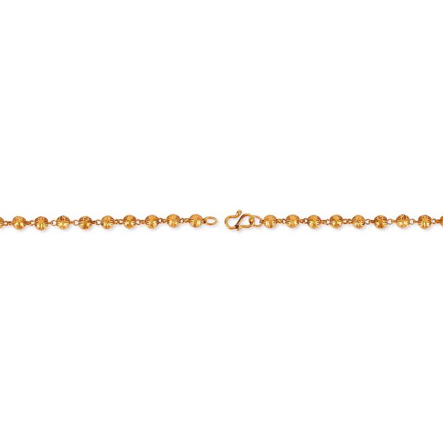 Tanishq 22KT Gold Pendant with Chain and Earrings Set 3