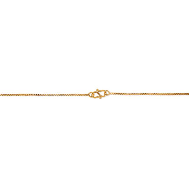 Tanishq 22KT Gold Pendant with Chain and Earrings Set 3