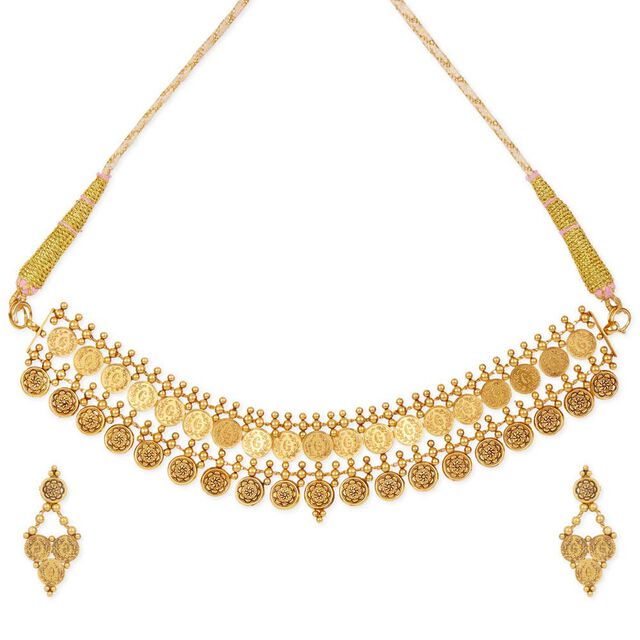 Tanishq 22KT Gold Necklace Set 