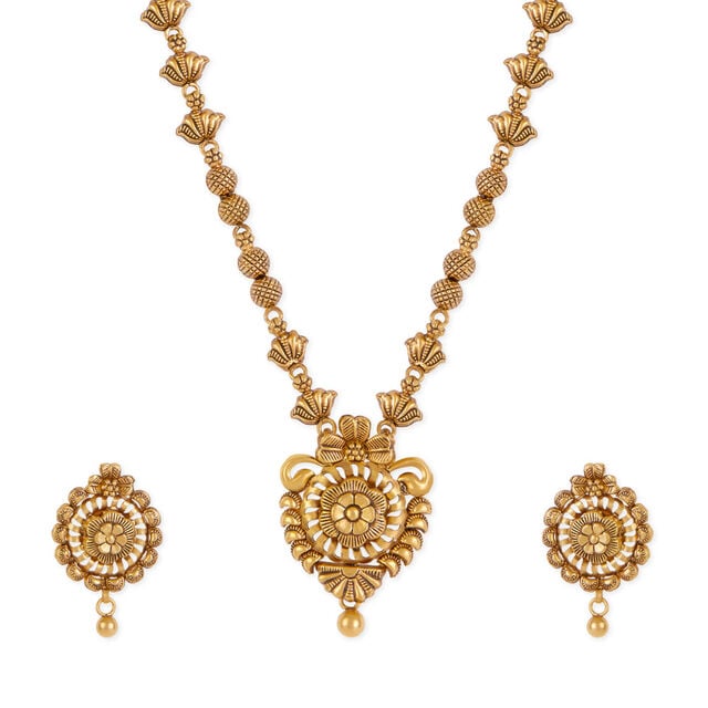 Tanishq 22KT Gold Necklace Set 