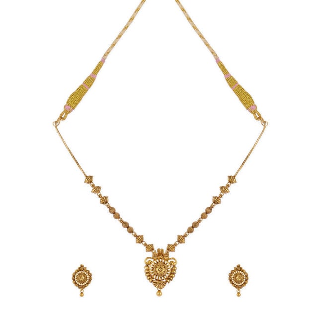 Tanishq 22KT Gold Necklace Set 3