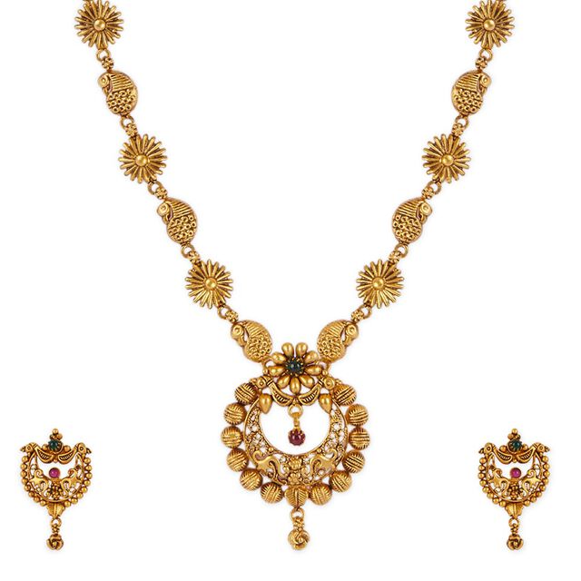 Tanishq 22KT Gold Necklace Set 