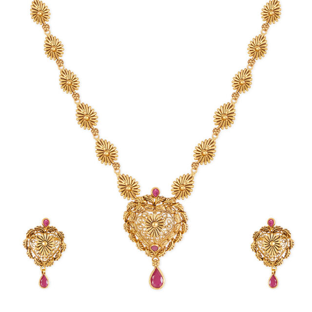 Tanishq 22KT Gold Necklace Set 