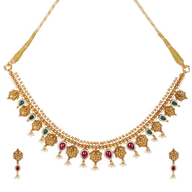 Tanishq 22KT Gold Necklace Set 