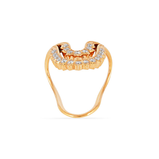 Tanishq 22KT Diamond Finger Ring for Women 3