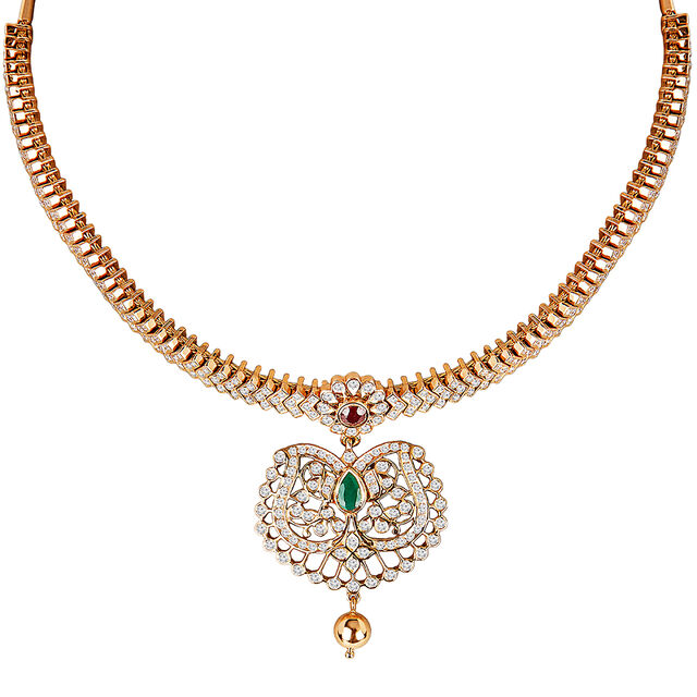 Tanishq 22KT Diamond Necklace for Women 