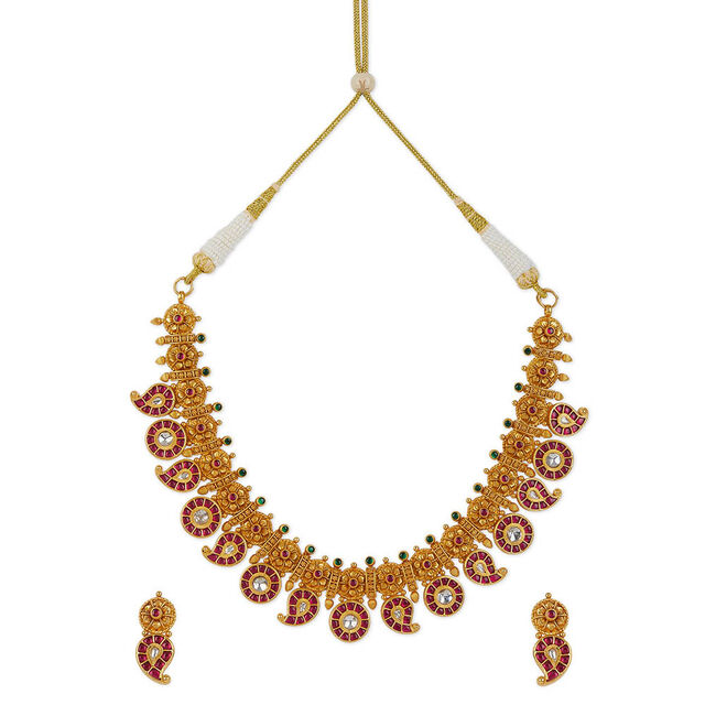 Tanishq 22KT Gold Necklace Set 