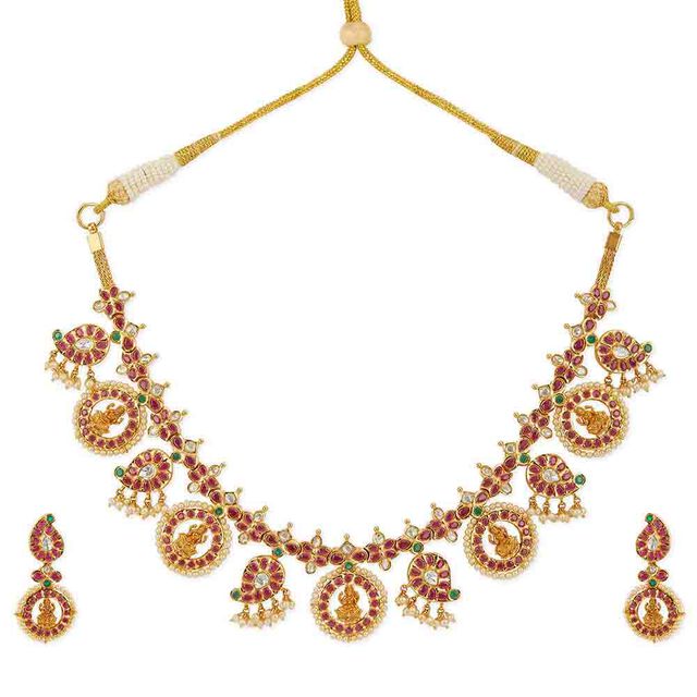 Tanishq 22KT Gold Necklace Set 
