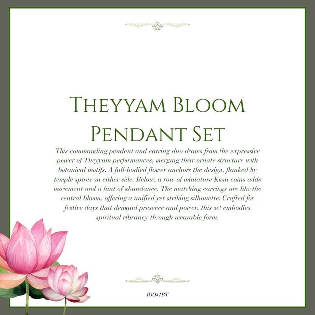 Tanishq 22KT Theyyam Bloom Pendant Set for Women 7