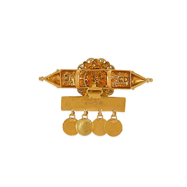 Tanishq 22KT Theyyam Bloom Pendant Set for Women 4