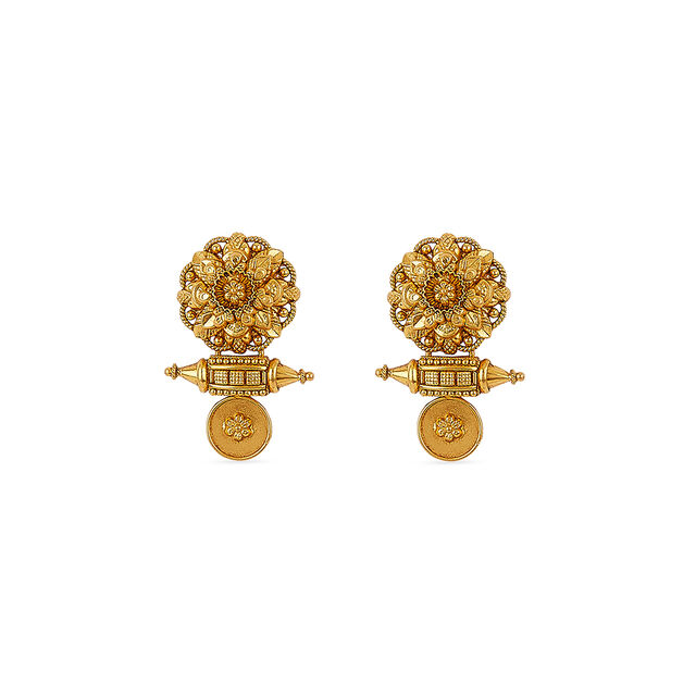 Tanishq 22KT Theyyam Bloom Pendant Set for Women 5