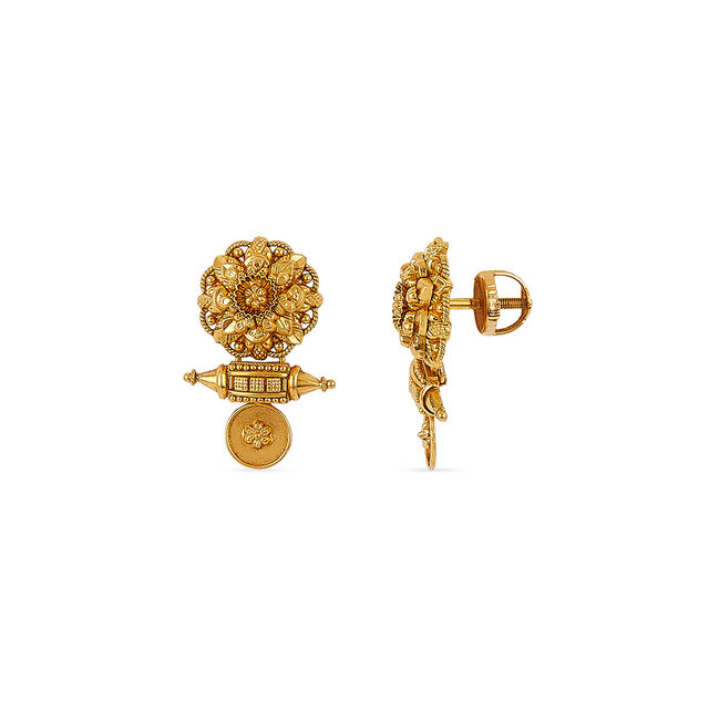 Tanishq 22KT Theyyam Bloom Pendant Set for Women 6