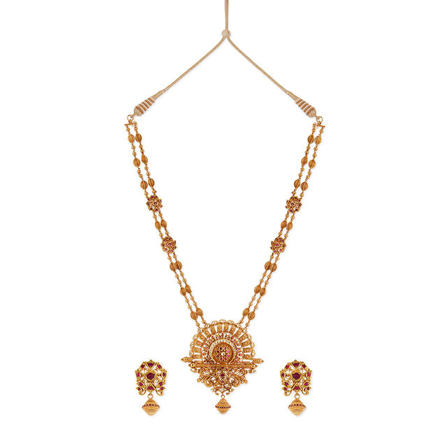 Tanishq 22KT Festive Bloom Haaram for Women 