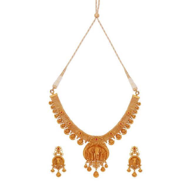 Tanishq 22 KT Sacred Rhythms Necklace Set for Women 
