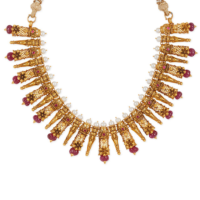 Tanishq 22 KT Theyyam�Pillars Necklace Set for Women 2