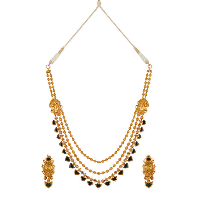 Tanishq 22 KT Palakka Heritage Necklace Set for Women 