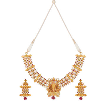 Tanishq 22 KT Echoes of the Temple Necklace Set for Women