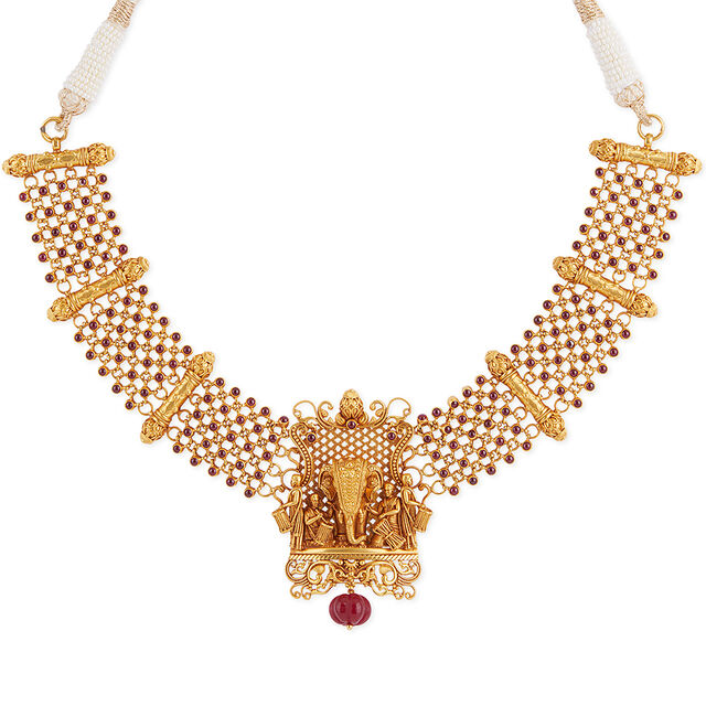 Tanishq 22 KT Echoes of the Temple Necklace Set for Women 2