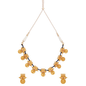 Tanishq 22 KT Pooram Procession Kasu Necklace Set for Women