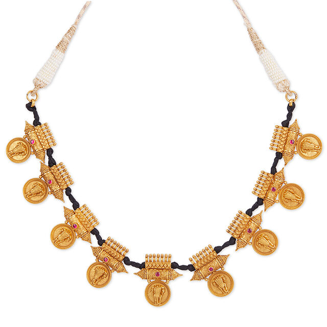 Tanishq 22 KT Pooram Procession Kasu Necklace Set for Women 2