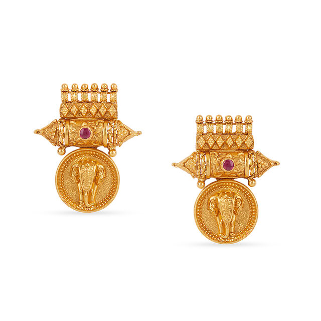 Tanishq 22 KT Pooram Procession Kasu Necklace Set for Women 4