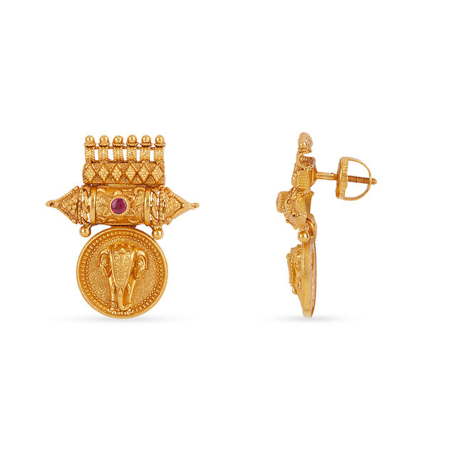 Tanishq 22 KT Pooram Procession Kasu Necklace Set for Women 5