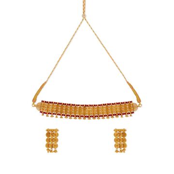 Tanishq 22 KT Theyyam Kasu Choker Set for Women